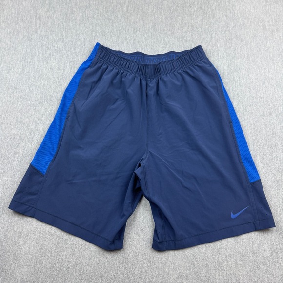 Nike Pro Shorts Mens Large Blue Dri Fit Vented Stretch 9" Unlined Running Train - Picture 1 of 13